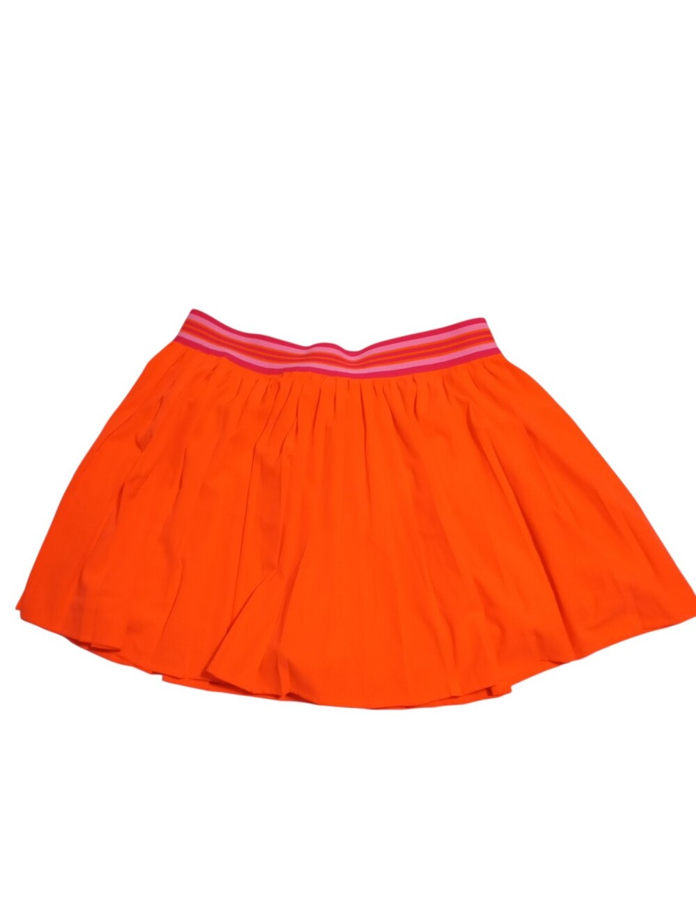 SSYS Neon Orange Pleated Striped Waistband Tennis Pickleball Skort Large